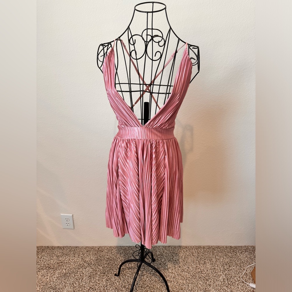Pink silky dress